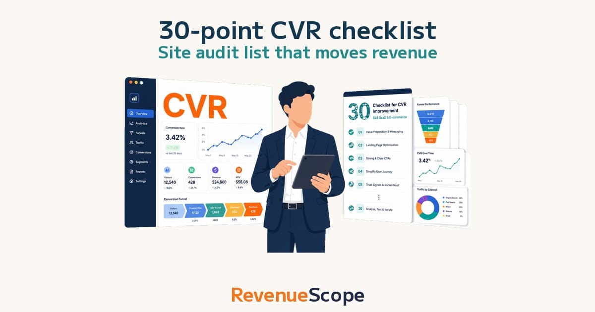 30-point CVR checklist: a site audit list that actually moves revenue