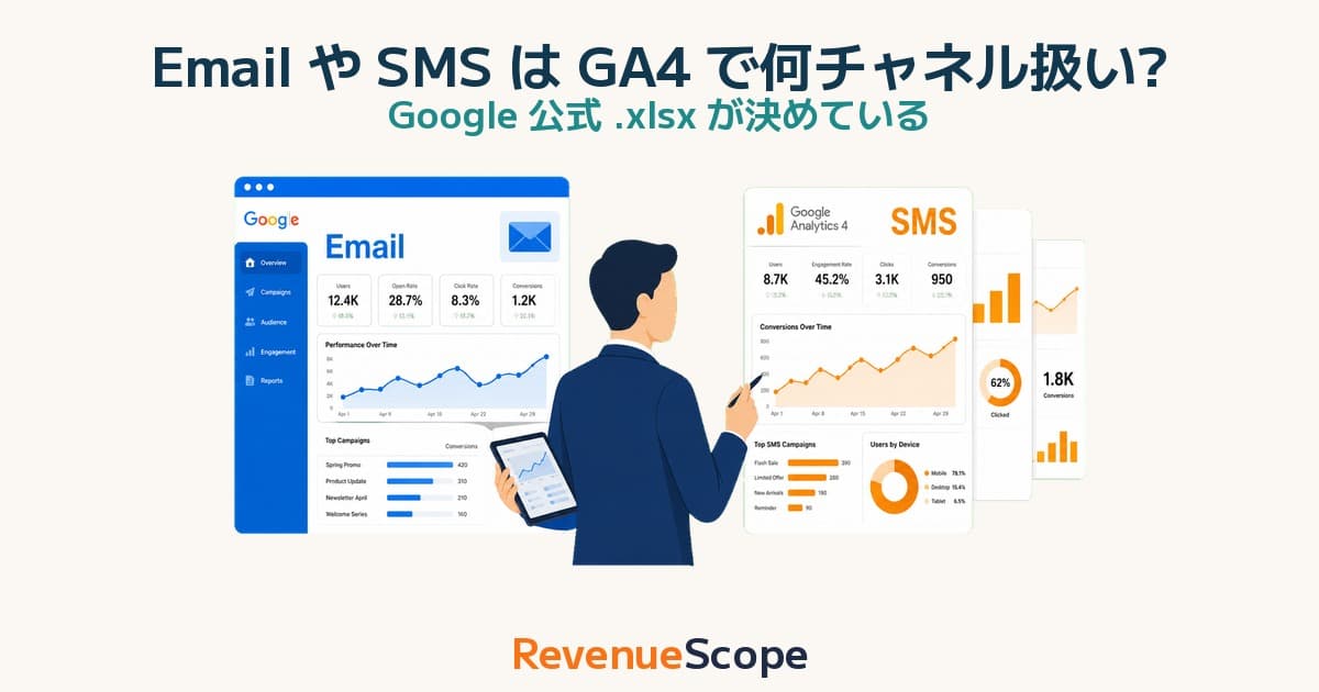 Email や SMS は GA4 で何チャネル扱い? Google 公式が決めている
