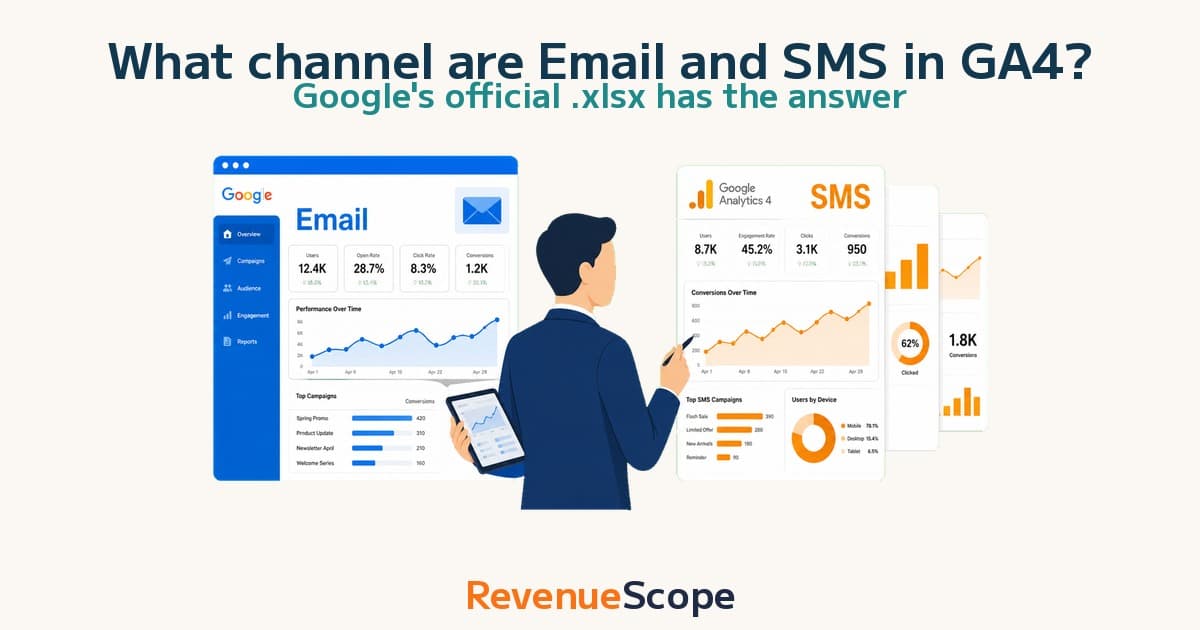 What channel are Email and SMS in GA4? Google's official .xlsx has the answer