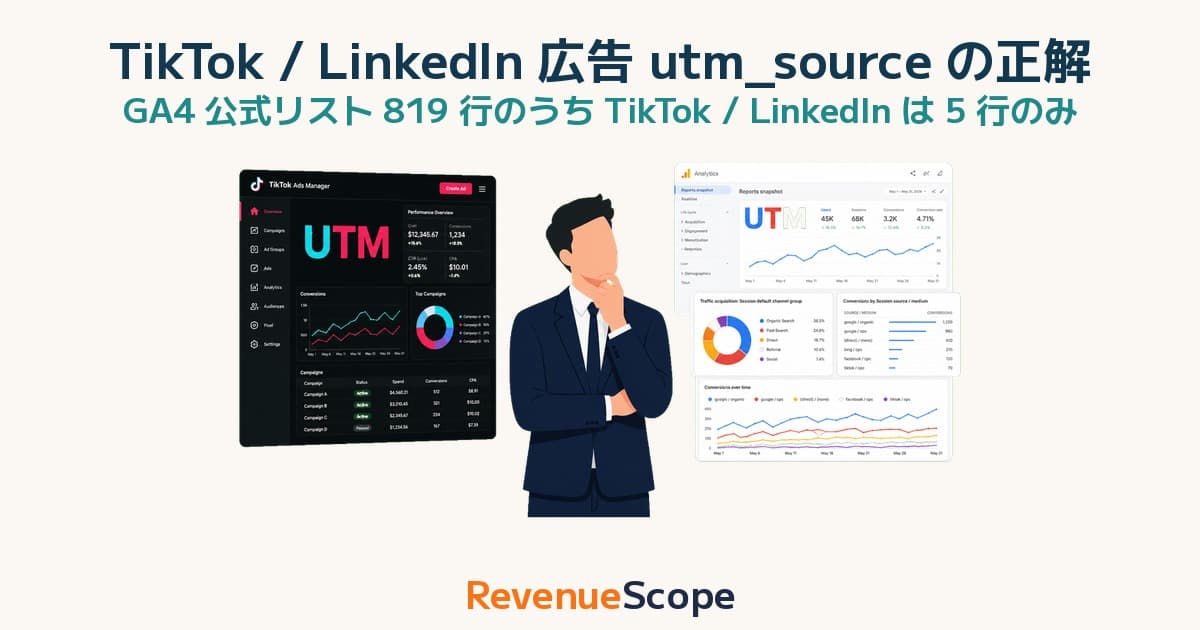 TikTok広告とLinkedIn広告の utm_source、Google公式が決めてる答えがある
